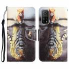 For Xiaomi Mi 10T 5G Colored Drawing Leather Phone Case(Tiger) - 1