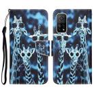 For Xiaomi Mi 10T 5G Colored Drawing Leather Phone Case(Giraffes) - 1