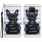 For Xiaomi Mi 10T Lite 5G Colored Drawing Leather Phone Case(Black Dog) - 1