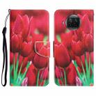 For Xiaomi Mi 10T Lite 5G Colored Drawing Leather Phone Case(Tulips) - 1