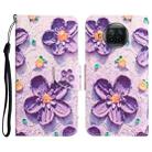 For Xiaomi Mi 10T Lite 5G Colored Drawing Leather Phone Case(Purple Flower) - 1