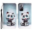For Xiaomi Redmi Note 11 5G Colored Drawing Leather Phone Case(Blue Eyes) - 1