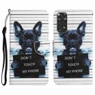 For Xiaomi Redmi Note 11 Global Colored Drawing Leather Phone Case(Black Dog) - 1