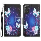 For Xiaomi Redmi Note 11 Global Colored Drawing Leather Phone Case(Butterfly) - 1