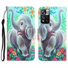 For Xiaomi Redmi Note 11 Pro 5G Colored Drawing Leather Phone Case(Elephant) - 1