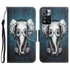 For Xiaomi Redmi Note 11 Pro 5G Colored Drawing Leather Phone Case(Earphone Elephant) - 1