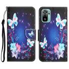 For Xiaomi Redmi Note 10 4G Colored Drawing Leather Phone Case(Butterfly) - 1