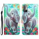 For Xiaomi Redmi Note 10 5G Colored Drawing Leather Phone Case(Elephant) - 1