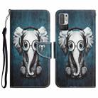 For Xiaomi Redmi Note 10 5G Colored Drawing Leather Phone Case(Earphone Elephant) - 1