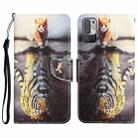 For Xiaomi Redmi Note 10 5G Colored Drawing Leather Phone Case(Tiger) - 1