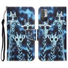 For Xiaomi Redmi Note 10 5G Colored Drawing Leather Phone Case(Giraffes) - 1