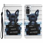 For Xiaomi Redmi Note 10 Pro 4G Colored Drawing Leather Phone Case(Black Dog) - 1