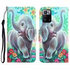 For Xiaomi Redmi Note 10 Pro 5G Colored Drawing Leather Phone Case(Elephant) - 1