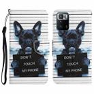 For Xiaomi Redmi Note 10 Pro 5G Colored Drawing Leather Phone Case(Black Dog) - 1