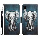 For Xiaomi Redmi Note 7 / 7 Pro Colored Drawing Leather Phone Case(Earphone Elephant) - 1