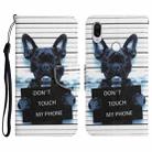 For Xiaomi Redmi Note 7 / 7 Pro Colored Drawing Leather Phone Case(Black Dog) - 1