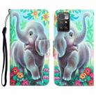 For Xiaomi Redmi 10 Colored Drawing Leather Phone Case(Elephant) - 1