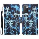 For Xiaomi Redmi 10 Colored Drawing Leather Phone Case(Giraffes) - 1