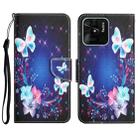 For Xiaomi Redmi 10C Colored Drawing Leather Phone Case(Butterfly) - 1
