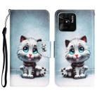 For Xiaomi Redmi 10C Colored Drawing Leather Phone Case(Blue Eyes) - 1