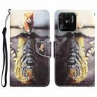 For Xiaomi Redmi 10C Colored Drawing Leather Phone Case(Tiger) - 1