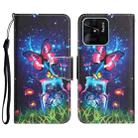 For Xiaomi Redmi 10C Colored Drawing Leather Phone Case(Bottle Butterfly) - 1