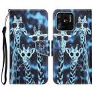 For Xiaomi Redmi 10C Colored Drawing Leather Phone Case(Giraffes) - 1