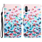 For Xiaomi Redmi 9A Colored Drawing Leather Phone Case(Heart) - 1