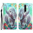 For Xiaomi Redmi 9 Colored Drawing Leather Phone Case(Elephant) - 1