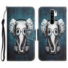 For Xiaomi Redmi 9 Colored Drawing Leather Phone Case(Earphone Elephant) - 1
