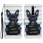 For Xiaomi Redmi 9 Colored Drawing Leather Phone Case(Black Dog) - 1