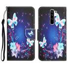 For Xiaomi Redmi 9 Colored Drawing Leather Phone Case(Butterfly) - 1