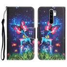 For Xiaomi Redmi 9 Colored Drawing Leather Phone Case(Bottle Butterfly) - 1