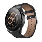 GW69 Plus Smart Watch, Support BT Call / Heart Rate / Blood Pressure / Blood Oxygen(Black + Leather Strap Black) - 1