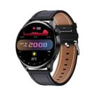 GW69 Smart Watch, Support BT Call / Heart Rate / Blood Pressure / Blood Oxygen(Black + Leather Strap Black) - 1