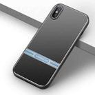 For iPhone XS Max Jianfeng Series All-inclusive Lens Frosted TPU Phone Case(Black+Blue) - 1