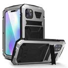 For iPhone 11 Shockproof Waterproof Dust-proof Metal + Silicone Protective Case with Holder(Silver) - 1