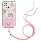 For Xiaomi Redmi 10C Bronzing Butterfly Flower TPU Phone Case with Lanyard(Peony) - 1