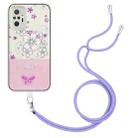 For Xiaomi Redmi Note 10 Pro Max / Note 10 Pro Bronzing Butterfly Flower TPU Phone Case with Lanyard(Cherry Blossoms) - 1