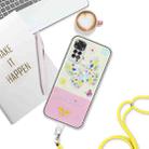 For Xiaomi Redmi Note 11T / Poco M4 Pro 5G Bronzing Butterfly Flower TPU Phone Case with Lanyard(Colorful Butterfly) - 3