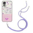 For Xiaomi Redmi Note 11T / Poco M4 Pro 5G Bronzing Butterfly Flower TPU Phone Case with Lanyard(Cherry Blossoms) - 1