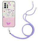 For Xiaomi Mi 11T / 11T Pro Bronzing Butterfly Flower TPU Phone Case with Lanyard(Cherry Blossoms) - 1