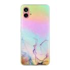 For Nothing Phone 1 Laser Marble Pattern TPU Precise Hole Phone Case(Pink) - 1