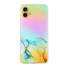 For Nothing Phone 1 Laser Marble Pattern TPU Precise Hole Phone Case(Yellow) - 1