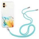 For Nothing Phone 1 Hollow Marble Pattern TPU Phone Case with Strap(Yellow) - 1