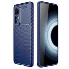 For Xiaomi Redmi K50 Ultra Carbon Fiber Texture Shockproof TPU Phone Case(Blue) - 1