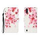 For Galaxy A01 3D Colored Drawing Horizontal Flip Leather Case with Holder & Card Slot & Wallet(Red Flower) - 1