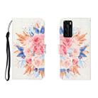 For Huawei P40 3D Colored Drawing Horizontal Flip Leather Case with Holder & Card Slot & Wallet(Sun Flower) - 1