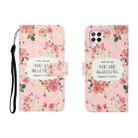 For Huawei P40 Lite 3D Colored Drawing Horizontal Flip Leather Case with Holder & Card Slot & Wallet(Rose Flower) - 1