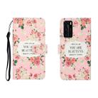 For Huawei P40 Pro 3D Colored Drawing Horizontal Flip Leather Case with Holder & Card Slot & Wallet(Rose Flower) - 1